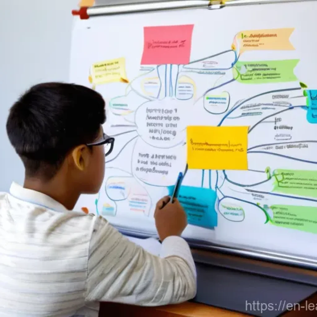 마인드맵과 교육 혁신의 관계 - **Prompt 1: Focused Student Creating a Mind Map**
A young adult student, appearing to be around ...