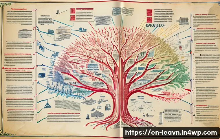 마인드맵을 이용한 역사 공부 방법 - A detailed, vibrant mind map illustrating the French Revolution&rsquo;s key themes, featuring distinct bra...